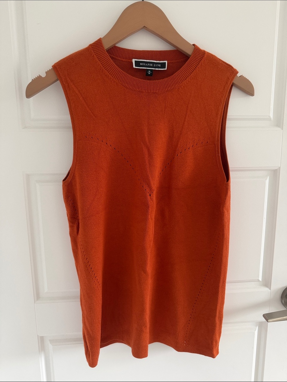 Melany Lyne Sleeveless Knit Top - Burnt Orange M